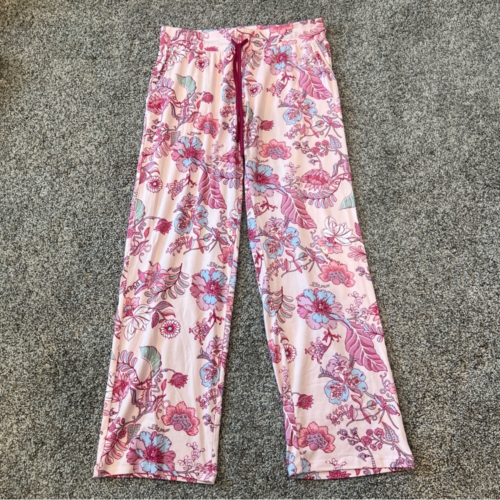 Flora By Flora Nikrooz Women’s Pajama Pants Pink Floral M 8/10